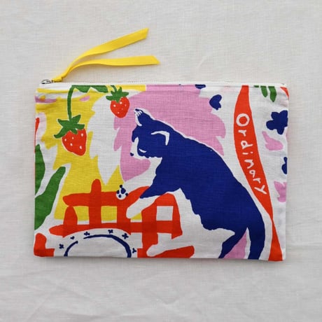 【 Flat Pouch L】  'Ordinary day' / Red