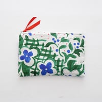 【 Flat Pouch M】  'patchwork'' / Blue