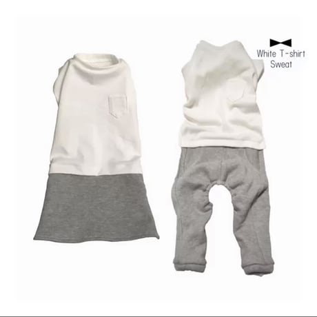 シンプル白Ｔシャツ スウェットロンパース