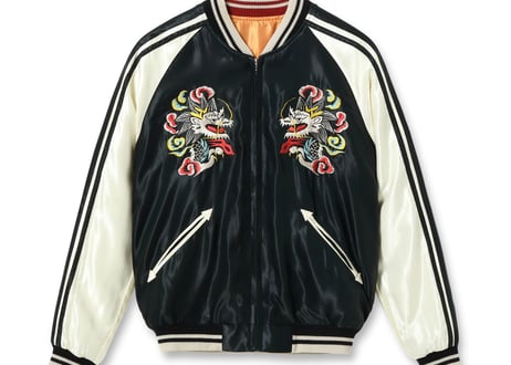テーラー東洋スカジャン  ACETATE SOUVENIR JACKET“WHITE DRAGON” × “EAGLE”