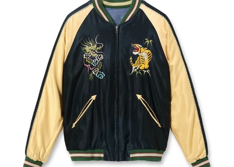 テーラー東洋スカジャン Acetate Souvenir Jacket “DRAGON HEAD” × “EAGLE” (AGING MODEL)