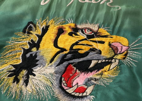 テーラー東洋スカジャン Acetate Souvenir Jacket “TIGER HEAD” × “JAPAN MAP” (AGING MODEL)