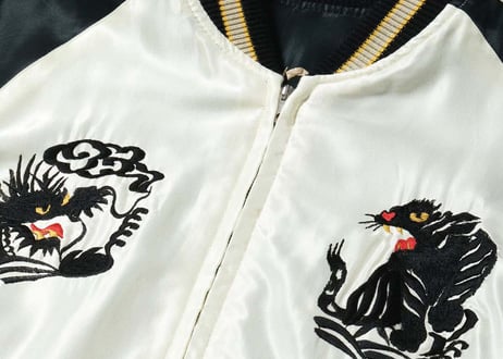 テーラー東洋スカジャン Acetate Souvenir Jacket “ROARING TIGER” × “BLACK DRAGON”