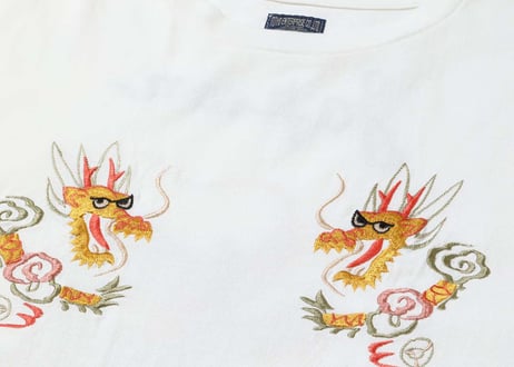 テーラー東洋 TAILOR TOYO SUKA T-SHIRT EMBROIDERED “DRAGON” スカジャン  ホワイト