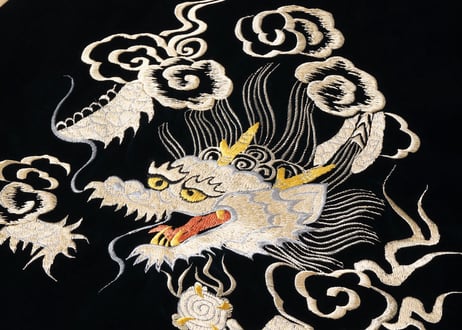 初復刻 べっちん テーラー東洋スカジャン 別珍中綿無Velveteen (Two-tone) × Acetate Souvenir Jacket “WHITE DRAGON” × “EAGLE”