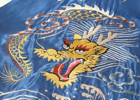 テーラー東洋スカジャン  ACETATE SOUVENIR JACKET“WHITE TIGER” × “GOLD DRAGON”