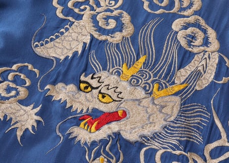 テーラー東洋スカジャン Acetate Souvenir Jacket “BLACK EAGLE” × “WHITE DRAGON” (AGING MODEL)