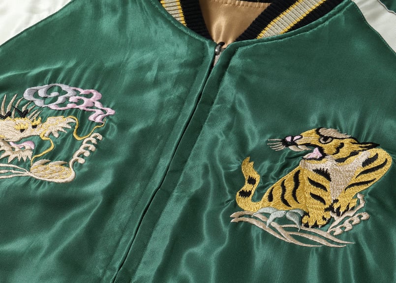 ヴィンテージ・ビンテージ品★テーラー東洋・スカジャン 刺繍デザイン 青 緑 アメカジブランド,テーラー東洋,スカジャン・ベトジャン | ろー