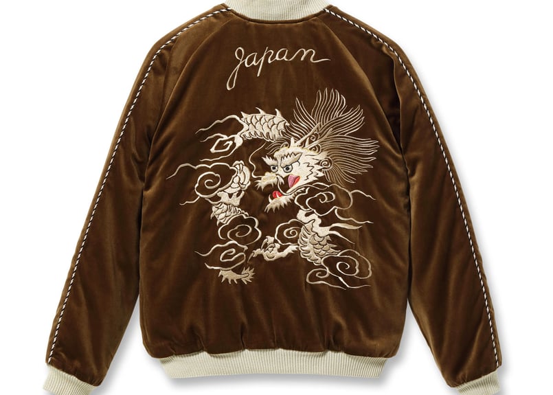 【テーラー東洋】Souvenir Jacket スカジャン　L テーラー東洋スカジャン【JAPAN MAP×DRAGON】リバーシブルサテン