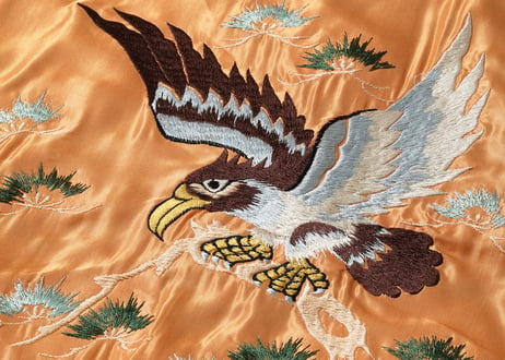 テーラー東洋スカジャン  ACETATE SOUVENIR JACKET“WHITE DRAGON” × “EAGLE”