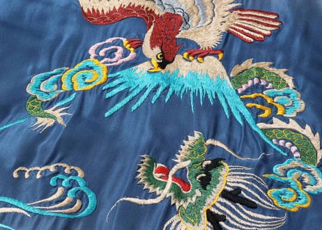 テーラー東洋スカジャン Acetate Souvenir Jacket “EAGLE & DRAGON” × “JAPAN MAP” (AGING MODEL)