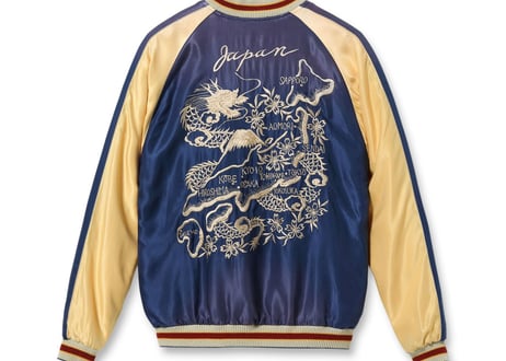 テーラー東洋スカジャン Acetate Souvenir Jacket “TIGER HEAD” × “JAPAN MAP” (AGING MODEL)