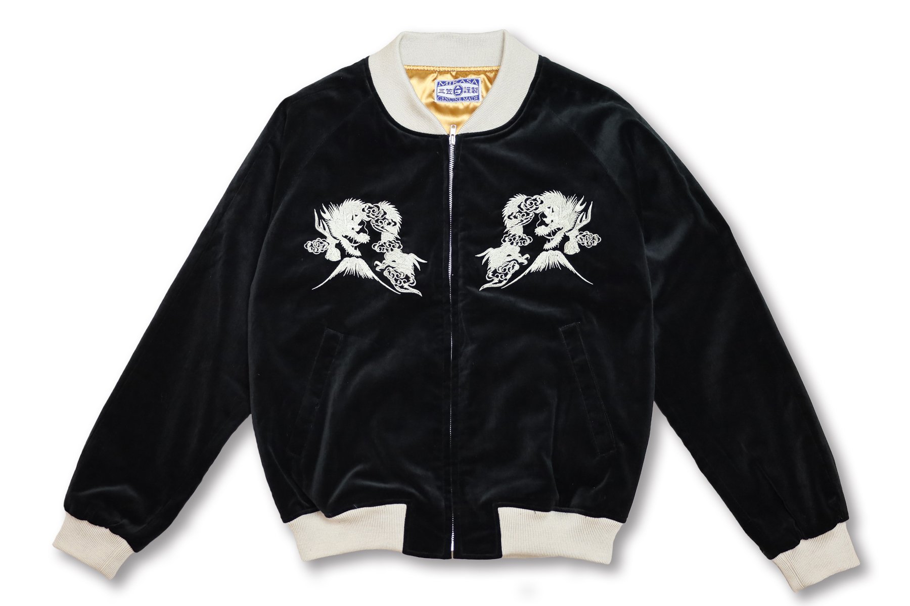 【美品】THIRD ROW 龍 日本 富士山 スカジャン ベロア 別珍 original