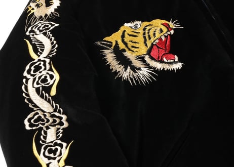 テーラー東洋スカジャン 別珍(べっちん) Velveteen Souvenir Jacket “ROARING TIGER” × “WHITE EAGLE”
