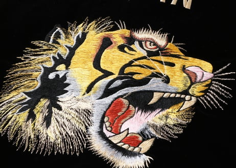 初復刻 べっちん テーラー東洋スカジャン 別珍中綿無Velveteen (Two-tone)×Acetate Souvenir Jacket “TIGER HEAD” × “GOLD DRAGON”