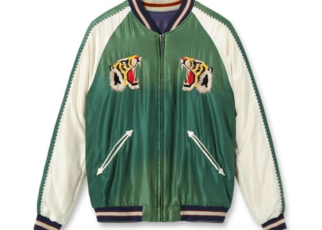 テーラー東洋スカジャン Acetate Souvenir Jacket “TIGER HEAD” × “JAPAN MAP” (AGING MODEL)