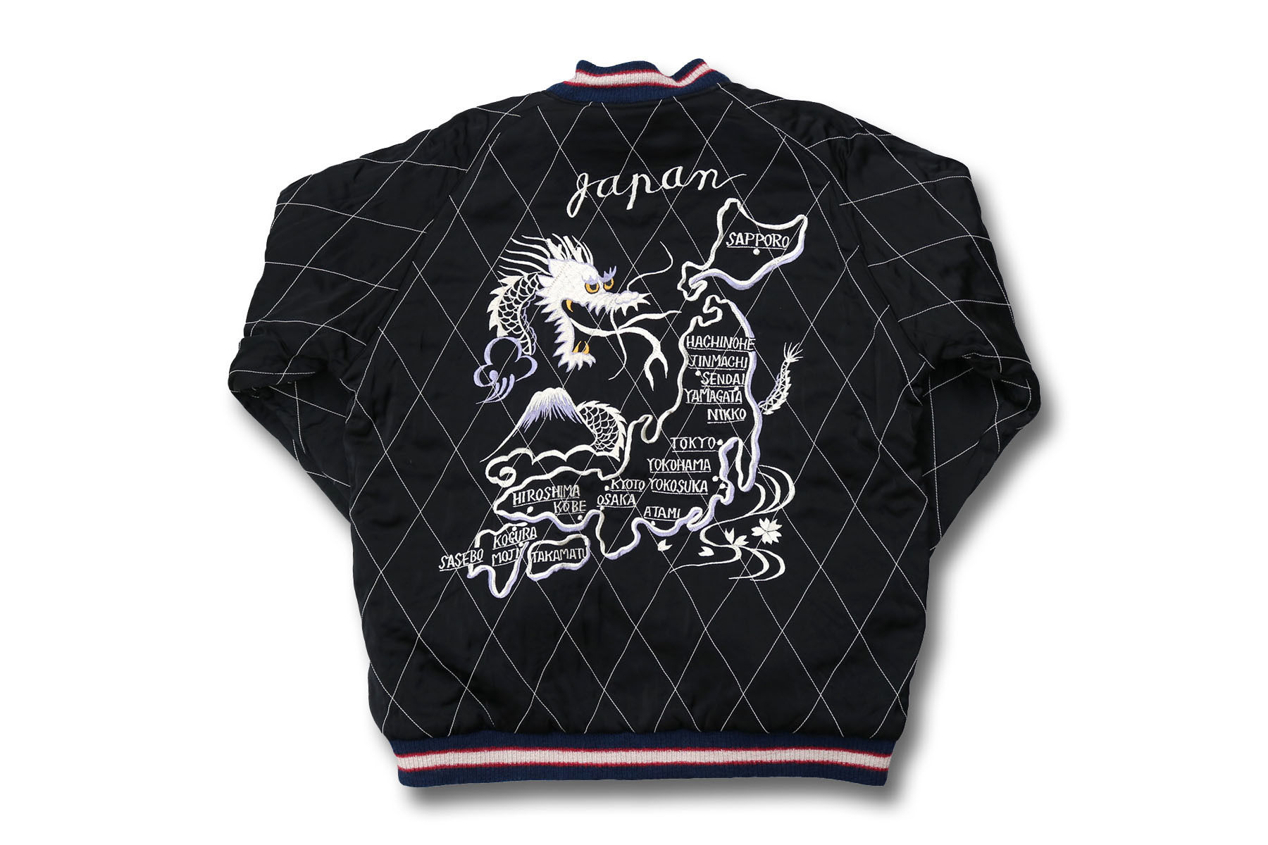 Japanマップ刺繍 スカジャン 虎 希少 東洋スカジャン・港商SPECIAL