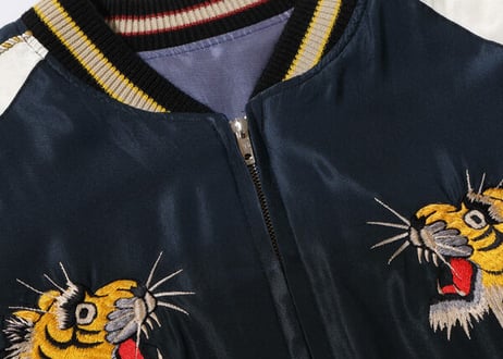 テーラー東洋スカジャン Acetate Souvenir Jacket “ROARING TIGER” × “EAGLE” (AGING MODEL)