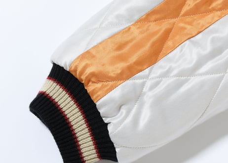 テーラー東洋スカジャン キルティング Acetate Quilted Souvenir Jacket“WHITE TIGER” × “LANDSCAPE”