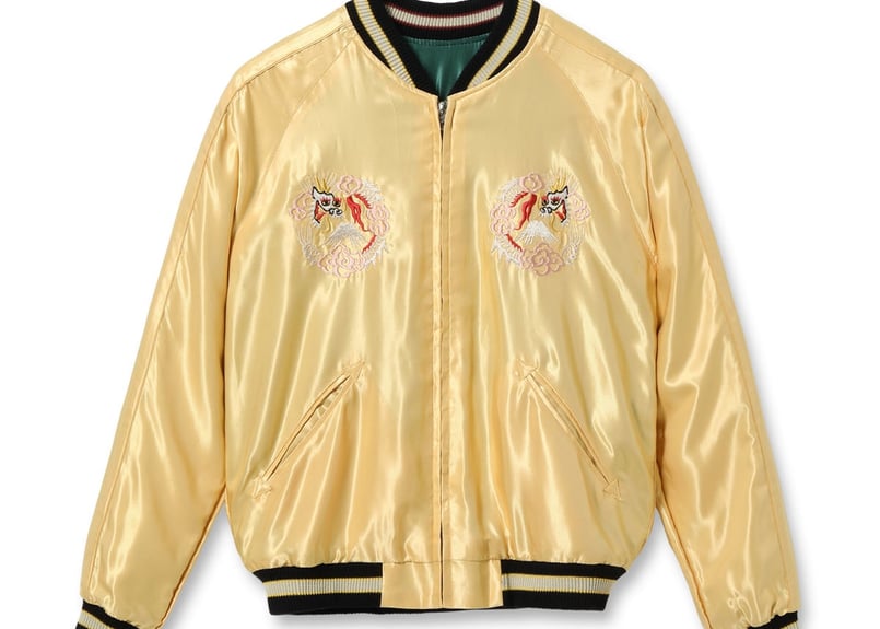 GDRAGON ドラゴン刺繍 スカジャン ベージュ　公式グッズ　完売品 テーラー東洋スカジャン ACETATE SOUVENIR JACKET“DRAGON × T