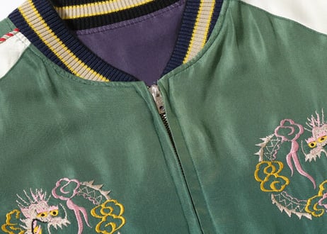テーラー東洋スカジャン Acetate Souvenir Jacket“DUELLING DRAGONS” × “U.S.S. PRINCETON” (AGING MODEL)