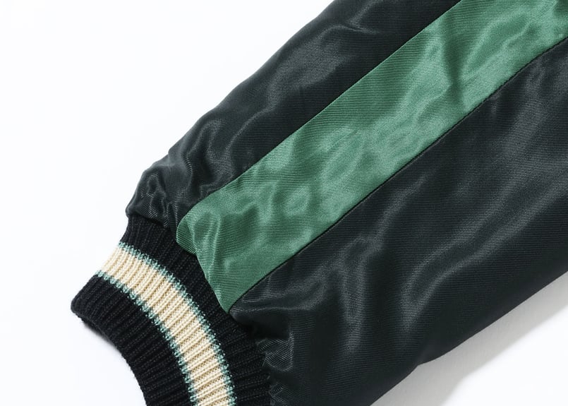 80sビンテージ美品　テーラー東洋スカジャンM品番初期　別珍　キルティング テーラー東洋 別珍キルティングスカジャン 白虎×風景 横須賀 MIKASA