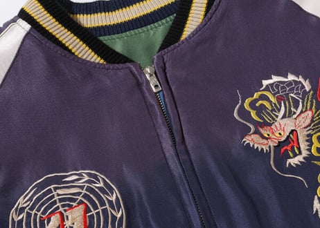テーラー東洋スカジャン Acetate Souvenir Jacket“DUELLING DRAGONS” × “U.S.S. PRINCETON” (AGING MODEL)