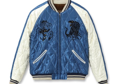 テーラー東洋スカジャン 別珍(べっちん) Velveteen Souvenir Jacket “WHITE DRAGON” × “BLACK EAGLE”