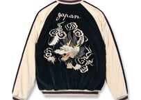 初復刻 べっちん テーラー東洋スカジャン 別珍中綿無Velveteen (Two-tone) × Acetate Souvenir Jacket “WHITE DRAGON” × “EAGLE”