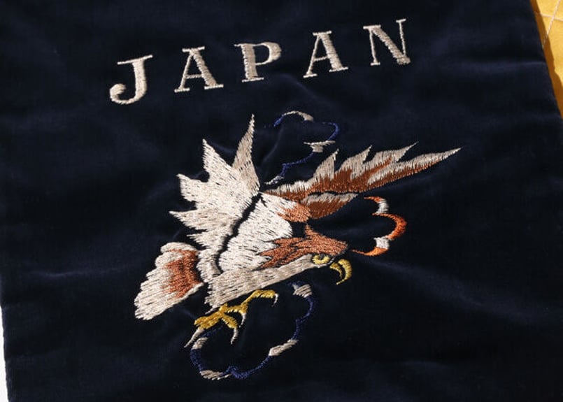 テーラー東洋 スカジャン柄別珍マフラー VELVETEEN WINTER SCARF “EAG