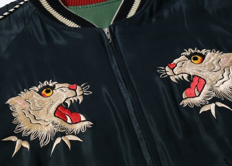 テーラー東洋スカジャン Acetate Souvenir Jacket “TIGER HEAD” × “CHEVY LOVER” (AGING MODEL)