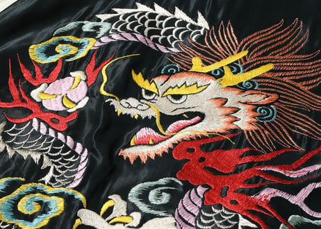 テーラー東洋スカジャン  ACETATE SOUVENIR JACKET“WHITE DRAGON” × “EAGLE”