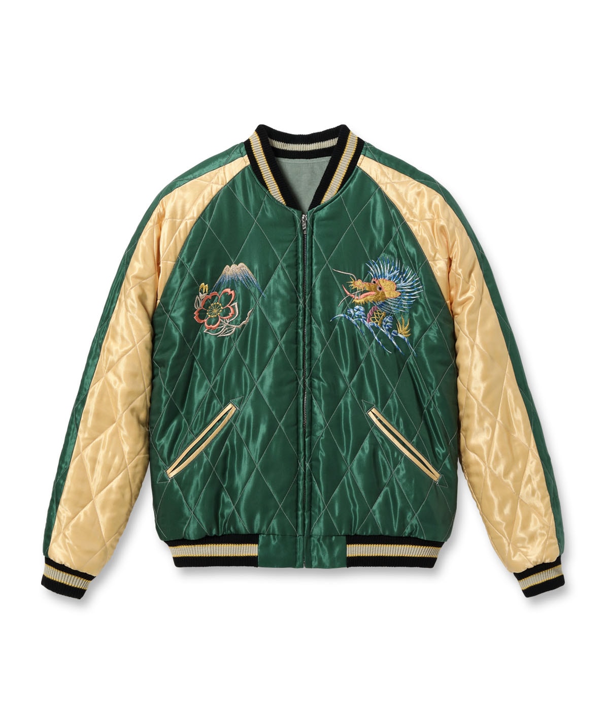 テーラー東洋リバーシブルベロアスカジャン緑グリーン刺繍別珍 テーラー東洋スカジャン 別珍 Velveteen Souvenir Jacket “BLACK