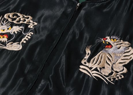 テーラー東洋スカジャン  ACETATE SOUVENIR JACKET “WHITE DRAGON” × “LANDSCAPE”