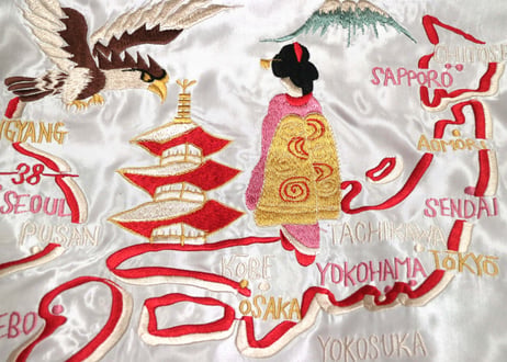TAILOR TOYO テーラー東洋 ACETATE SOUVENIR JACKET "JAPAN MAP & BLACK EAGLE"