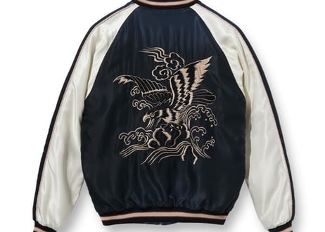 テーラー東洋スカジャン Acetate Souvenir Jacket “BLACK EAGLE” × “WHITE DRAGON” (AGING MODEL)
