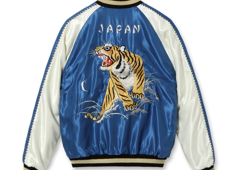 テーラー東洋 Souvenir Jacket スカジャン 虎 × 龍 XXL 青 テーラー東洋 Souvenir Jacket スカジャン 虎 × 龍 XXL 青