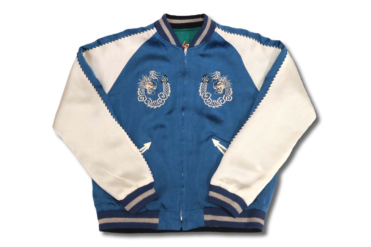 港商 SPECIAL EDITION 温う 蝮×白蛇 リバーシブルアセテートスカジャン 