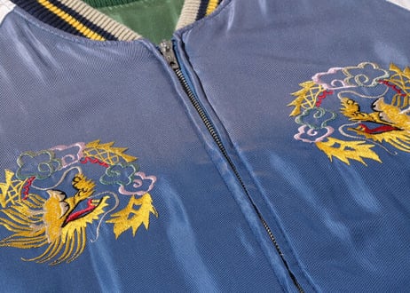 テーラー東洋スカジャン Acetate Souvenir Jacket“DRAGON HEAD” × “ROARING TIGER”(AGING MODEL)
