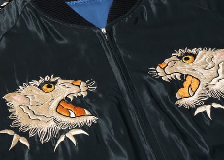 テーラー東洋スカジャン  ACETATE SOUVENIR JACKET“WHITE TIGER” × “GOLD DRAGON”
