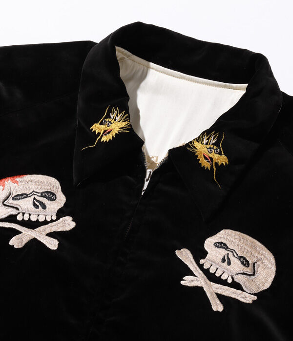 港商スカジャン Velveteen × Acetate Souvenir Jacket “K