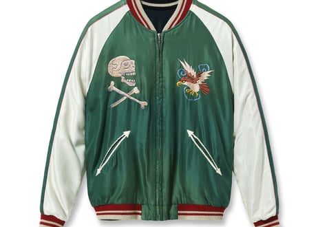 テーラー東洋スカジャン Acetate Souvenir Jacket “TIGER HEAD” × “CHEVY LOVER” (AGING MODEL)