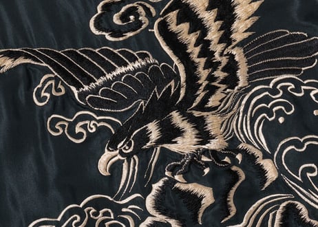 テーラー東洋スカジャン Acetate Souvenir Jacket “BLACK EAGLE” × “WHITE DRAGON” (AGING MODEL)