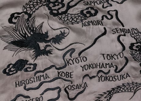テーラー東洋 港商  限定Acetate Souvenir Jacket KOSHO & CO. Special Edition “WHITE TIGER” × “JAPAN MAP”