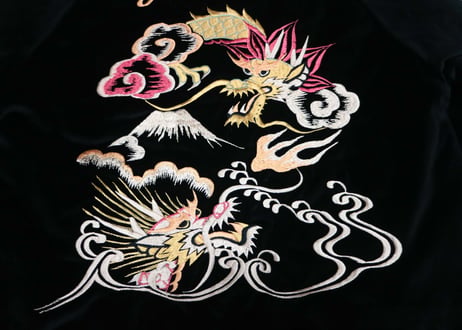 TAILOR TOYO テーラー東洋 VELVETEEN SOUVENIR JACKET "DUELLING DRAGONS & LANDSCAPE"