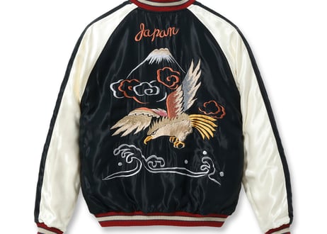 初復刻 べっちん テーラー東洋スカジャン 別珍中綿無Velveteen (Two-tone) × Acetate Souvenir Jacket “WHITE DRAGON” × “EAGLE”