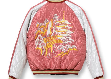 テーラー東洋スカジャン  Acetate Quilted Souvenir Jacket  “BLACK EAGLE” × “LANDSCAPE”