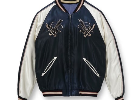テーラー東洋スカジャン Acetate Souvenir Jacket “BLACK EAGLE” × “WHITE DRAGON” (AGING MODEL)