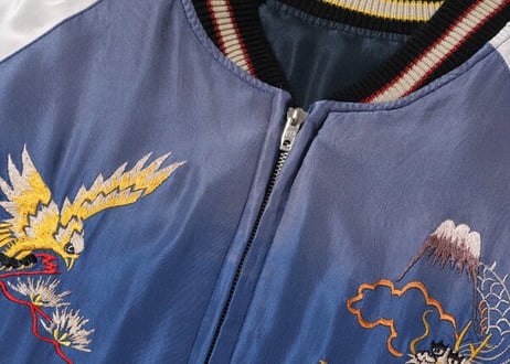 テーラー東洋スカジャン Acetate Souvenir Jacket “ROARING TIGER” × “EAGLE” (AGING MODEL)