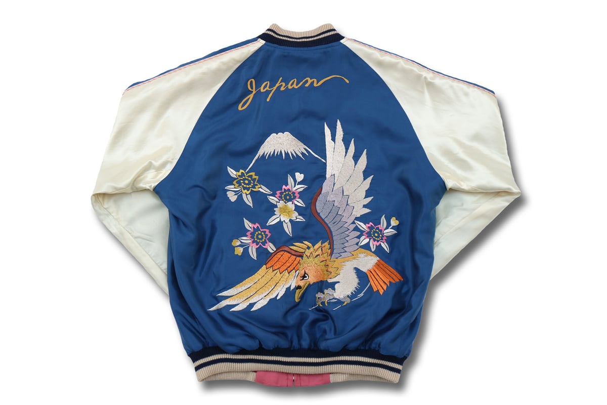 TAILOR東洋サテンスカジャン刺繍日本地図鷲